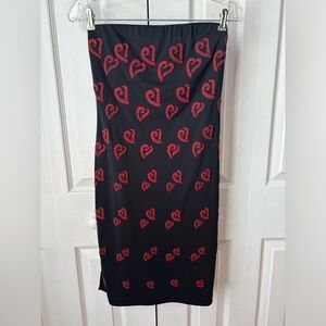 NWOT romantic vintage black heart beaded sleeveless mini dress - size sm…